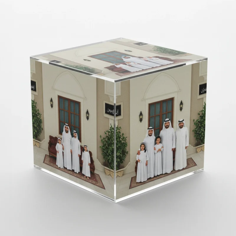 printed acrylic cubes